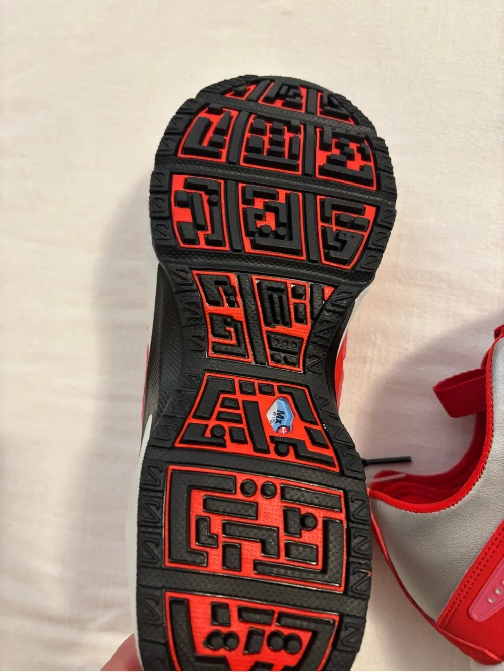 Nike Silver and Red Slip-On Athletic Sneakers